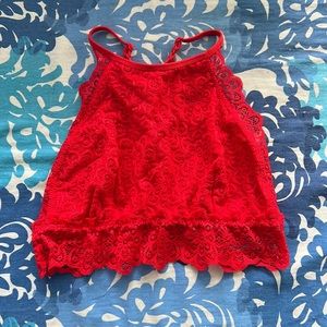 Aerie Red Lace Bralette, medium (M), Cute back design
